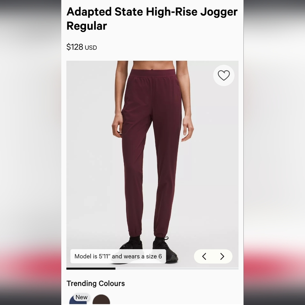 NEW Lululemon  Adapted State High-Rise Jogger Regular Size 14